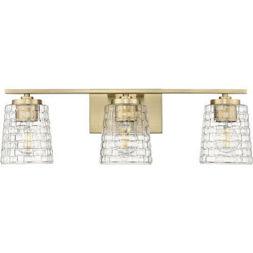 Saben 3 Light 23 inch Vintage Brass Vanity Light Wall Light